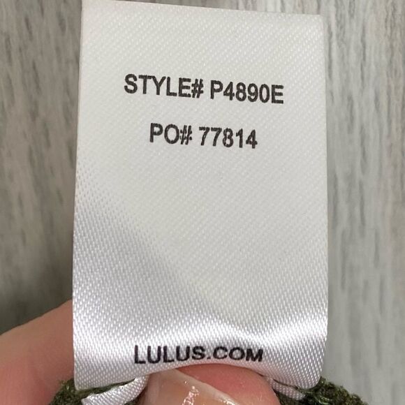 Lulu's | Olive Green Sebastian High Rise Tie Waist Pants Size Medium - Picture 8 of 8